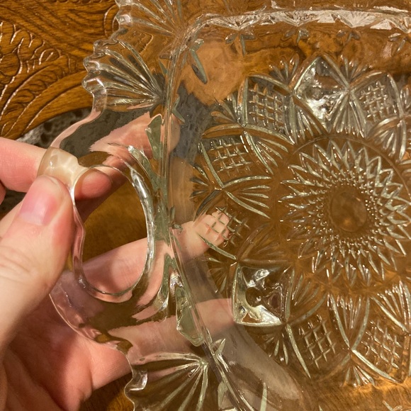 Parisi Cut Glass Tray, Footed and Handled Dish - Deep Base for Food and Display - Picture 5 of 14